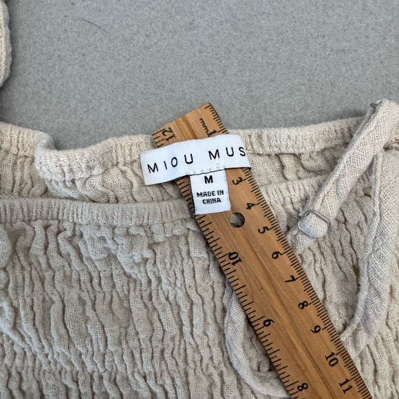 Cotton Miou Muse Asymmetrical Raw Edge Spaghetti Strap Sun Top - Picture 4 of 8